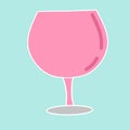 Vector illustration, party glass with strawberry syrup Royalty Free Stock Photo