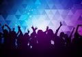 Vector illustration party young people crowd dancing background