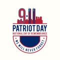 Vector illustration Patriot Day USA we will never forget