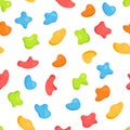 Vector illustration of a pattern of isolated multicolored blots. Royalty Free Stock Photo