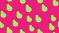 Vector illustration. pattern with pears. green pears on a pink background. bright background, cute and creative wallpaper. pear