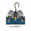 Vector illustration pattern with scorpio horoscope sign