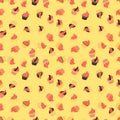 Pattern on yellow, brown and orange