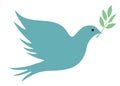 Vector Peace Dove with Olive Branch. Royalty Free Stock Photo