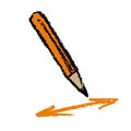 Vector illustration of pencil and arrows