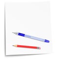 Vector illustration of pencil, pen icons Royalty Free Stock Photo