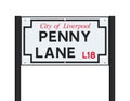 Penny Lane street road sign Royalty Free Stock Photo