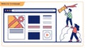 People building website header, teamwork and web design vector design Generative AI