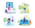 Vector illustration People do housework Royalty Free Stock Photo