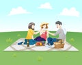 Vector illustration People on a picnic