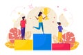 People stand on  podium Royalty Free Stock Photo