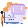 Vote Online Vector People Election E-voting Royalty Free Stock Photo