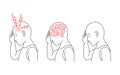 Vector illustration of a person experiencing headache and inflammation Royalty Free Stock Photo