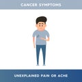 Vector illustration of a person who is experiencing unexplained symptoms and pain. The person suffers from unexplained pain.