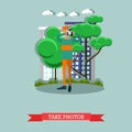 Vector illustration of photographer in flat style