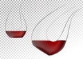 Vector illustration in photorealistic style. The image of a realistic glass transparent decanter for wine on a