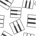 Vector illustration piano key icon seamless pattern on a white background