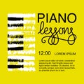 Piano lessons logo design Royalty Free Stock Photo