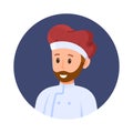 Vector illustration piceola avatar. Chef making pizza.