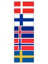 Picture set of Flags of the Nordic Countries