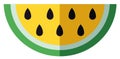 Vector illustration of piece of yellow watermelon