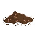 vector illustration with pile of earth with worms Royalty Free Stock Photo