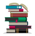 Vector illustration of piled books Royalty Free Stock Photo