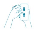 Vector illustration of pinching a smartphone