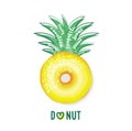 Vector illustration of pineapple donut.