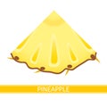 Pineapple wedge icon on white