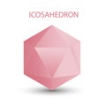Vector illustration of a pink icosahedron on a white background with a gradient for game, icon, packagingdesign, logo Royalty Free Stock Photo