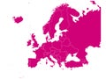 Pink map of Europe