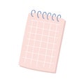 Vector illustration of pink notebook or notepad with spiral