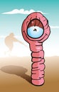 Vector illustration of a pink worm