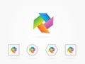 Vector Illustration pinwheel elements with rainbow colors