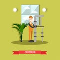 Plumber concept vector illustration in flat style