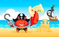 Vector illustration Pirate crab