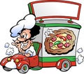 Vector illustration of an Pizza Delivery Service