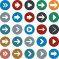 Flat arrow icons.