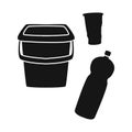 Vector design of plastic and implements icon. Graphic of plastic and rubbish stock vector illustration.