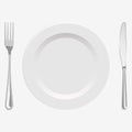 Vector illustration plate and fork and knife