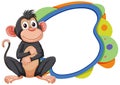 A playful monkey and abstract frame