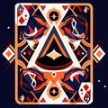 vector illustration of a playing card with the image of the queen of diamonds AI generated Royalty Free Stock Photo