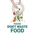 Please don`t waste food, design for world food day and International Awareness Day on Food Loss and Wa