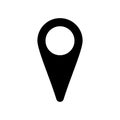Vector illustration pointer in black - icon pin gps maps in isolated Royalty Free Stock Photo