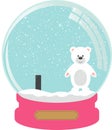 Vector illustration of polar bear with a gift