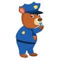 Vector Illustration of Policeman Bear Royalty Free Stock Photo