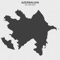 Political map of Azerbaijan isolated on transparent background