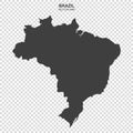 Political map of Brazil isolated on transparent background