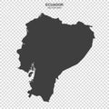 Political map of Ecuador isolated on transparent background